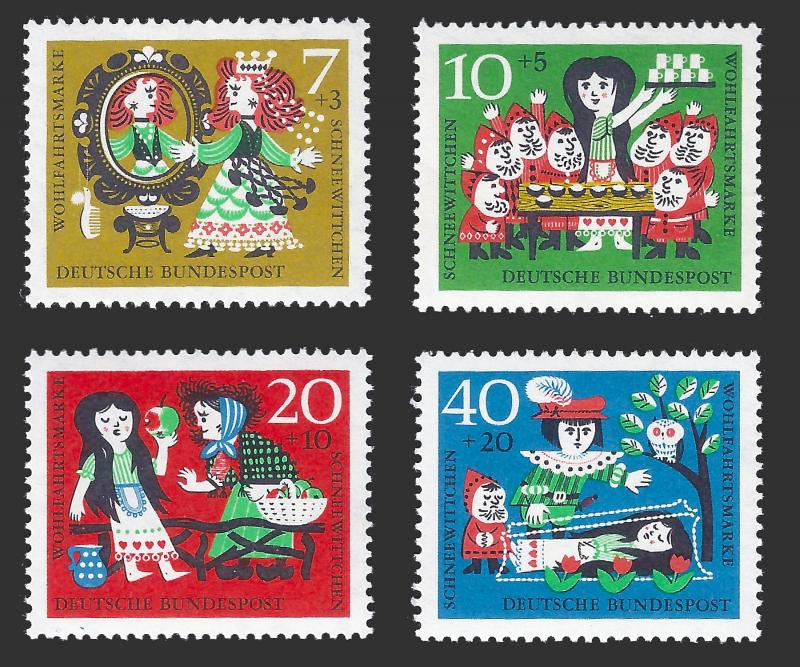 Germany FRG 1962 Sc B384-87  Snow White MNH