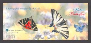 Moldova 2003 Butterflies Minisheet 6 MNH stamps Booklet