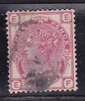 Great Britain 1873 Plate-20  3d rose  VF/used