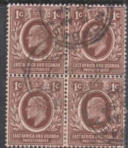 East Africa & Uganda SG 34 Block of Four VFU (4dlk)