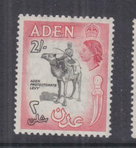 ADEN, 1956 QE, Script CA, 2s. Black & Carmine Red, lhm.