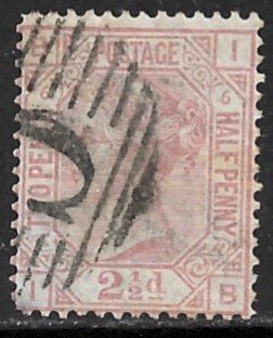 GREAT BRITAIN USED IN TURKEY 1876 QV 2 1/2d Plate 6 Sc 67 CONSTANTINOPLE C Cxl