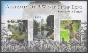 2013 Tonga 1876-1878/B63 Fauna - World Stamp Expo 12,00 €