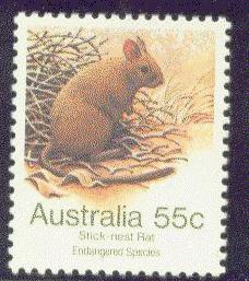 AUSTRALIA  794 MNH 1981 WILDLIFE-STICK-NEST RAT