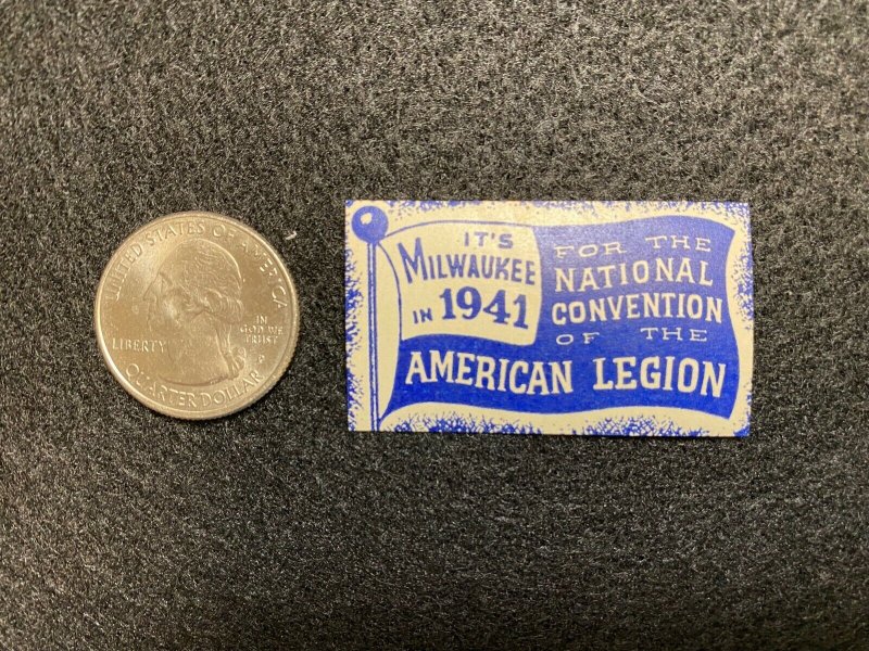 1941 American Legion National Convention Poster Stamp - Milwaukee, Wisconsin