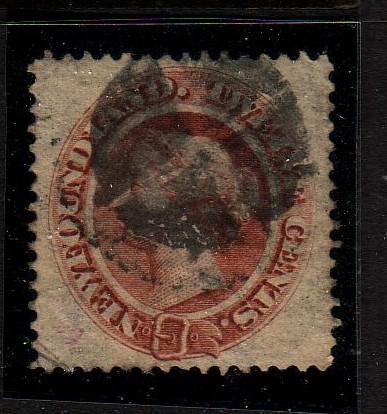 Newfoundland Sc 28 12 c 1865 pale red brn Victoria stamp used
