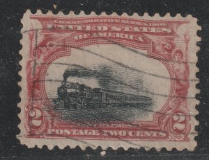 U.S. Scott 295  fast Landed train used   almost perfect centering large boarders