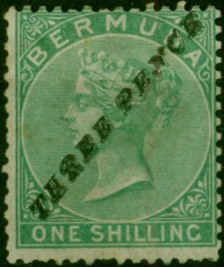 Bermuda 1874 3d on 1s Green SG13b Type 6a Good MM Scarce