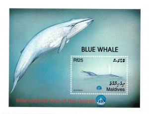 Maldives 1998 - Blue Whales - Souvenir Stamp Sheet - Scott #2349 - MNH