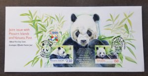 Pitcairn Islands Vanuatu Joint Issue Panda 2009 (FDC) *odd *unusual *dual PMK