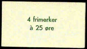 NORWAY #360a (HA2R), 25ore Olav, slot machine BOOKLET containing block of 4, VF,