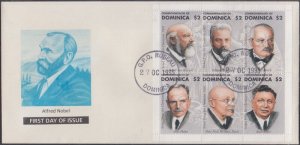 DOMINICA Sc# 1807a-f  FDC S/S of 6 DIFF NOBEL PRIZE WINNERS