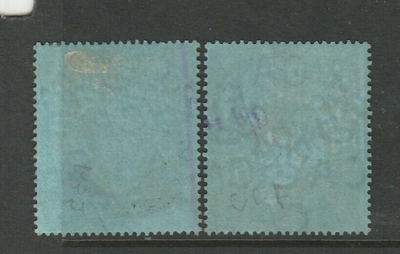 Malta 1914/21 GV Crown CA, 2/-  both listed shades FU SG 86 & 86g