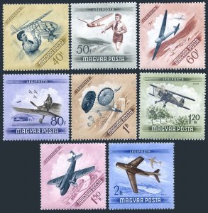 Hungary C149-C156, MNH. Michel 1376-1383. Air Post 1954. Gilders, Planes.