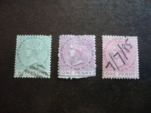 Stamps - St. Christopher - Scott# 4,8,9 - Used Part Set of 3 Stamps