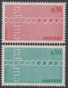 French Andorra 205-206 MNH CV $20.00