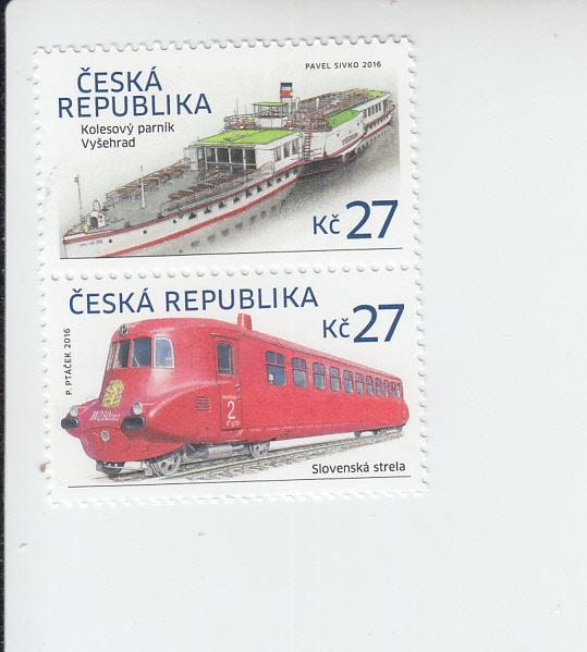 2016 Czech Republic Train/Steamboat Pr (Scott 3663) MNH