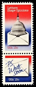 US 1809-1810 MNH VF 15 Cent Letter Writing Letters Shape Opinions