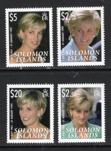 Thematic stamps SOLOMON IS 2007 DIANA 10th ANNIV 1228/31 mint