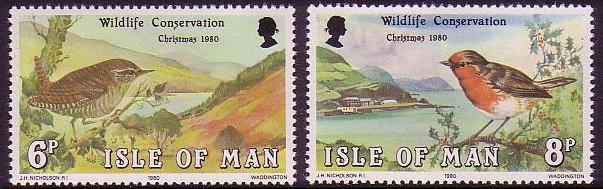 Isle of Man Birds Christmas Wildlife Conservation Year 2v SG#181/82 SC#182-83