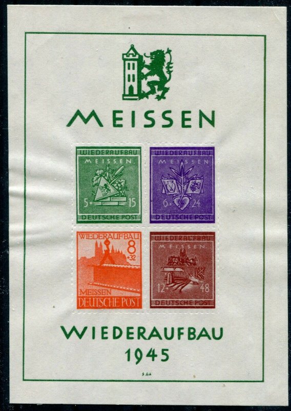 GERMANY SOVIET OCCUPATION ZONE LOCAL MEISSEN LOVELY MNH/MH SCARCE SOUVENIR SHEET