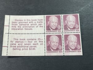U.S.# 1395c-MINT NEVER/HINGED---COMPLETE BOOKLET PANE OF 4--EISENHOWER--1972