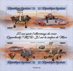 TOGO - 2023 -Opportunity Rover on Mars - Perf 4v Sheet - Mint Never Hinged