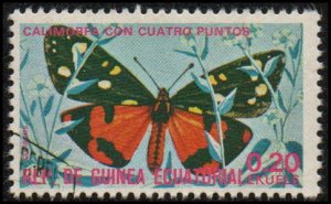 Equatorial Guinea sw1007 - Cto - 0.20e Scarlet Tiger Moth (1975)