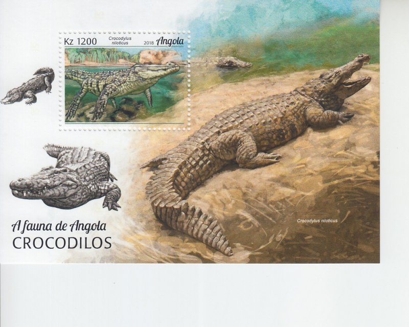 2019 Angola Crocodiles SS (Scott NA) MNH