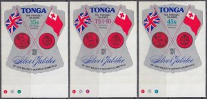 TONGA Sc # CO117-9 CPL MNH SET -  FLAGS of GREAT BRITAIN and TONGA