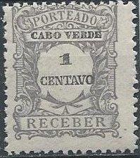 Cape Verde J22 (mh) 1c postage due, slate (1921)