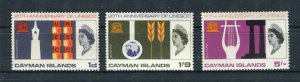 CAYMAN ISLANDS SC#186-188 UNESCO 20th Anniversary (1966) MNH