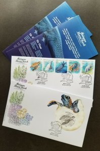 Malaysia Definitive Iconic Marine Life 2020 Whale Turtle (FDC pair *odd *unusual