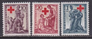 Liechtenstein (1945) #B15-17 MNH; see both scans. Few toning spots on gum on B16