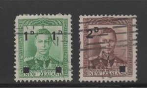 New Zealand Scott 242-243 Used  surcharged Stamps