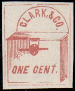 US #Local 48L VF/XF mint no gum, Clark and Co, red on white, sold as is, Nice!