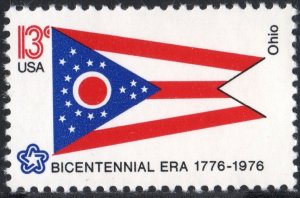 SC#1649 13¢ Bicentennial State Flags: Ohio Single (1976) MNH