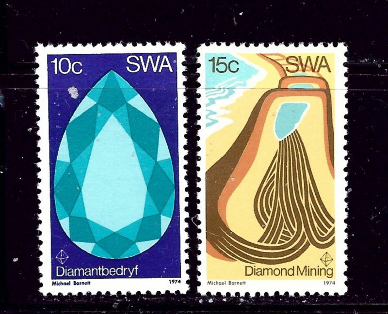 Southwest Africa 370-71 MNH 1974 Diamond Mining