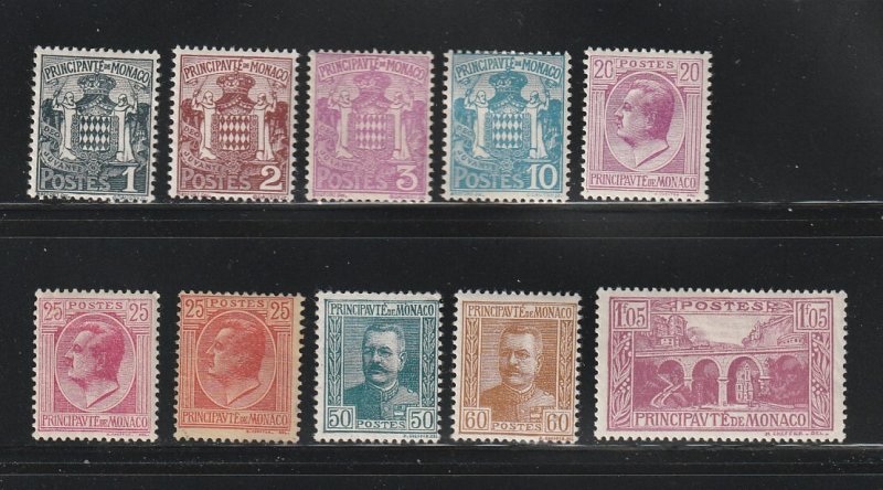 Monaco 60-62, 64, 67, 69-70, 75, 77, 87 MH Various