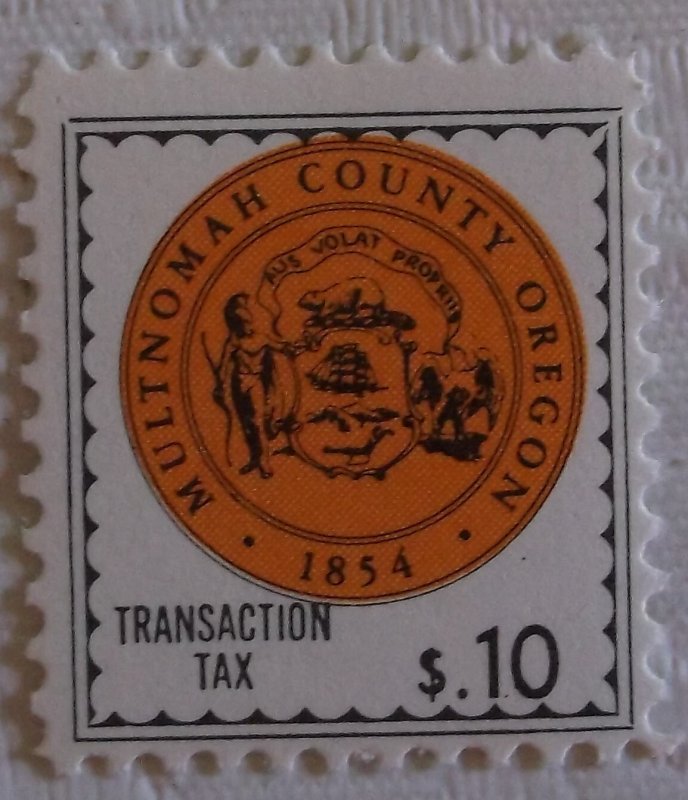 United States State Revenue Multnomah County Oregon, Transaction Tax 10 Cents MN