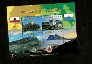 Gibraltar 2010 - San Marino Joint Issue - Scott #1237 - Sheet of 4 stamps - MNH 
