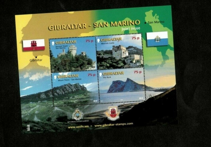 Gibraltar 2010 - San Marino Joint Issue - Scott #1237 - Sheet of 4 stamps - MNH