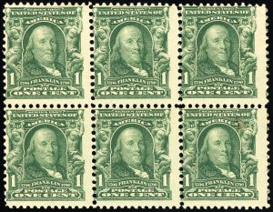 US Stamps # 300 MNH Fresh Mint State Block Of 6 Scott Value $165.00