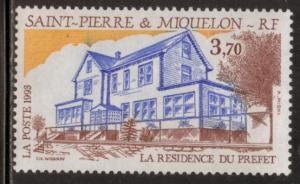 St. Pierre & Miquelon 1993 # 595 Commissioner Residence MNH