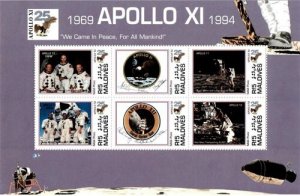 Maldives 1994 - Apollo XI Space - Sheet of 6 Stamps - Scott #2015 - MNH