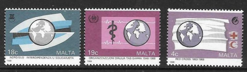 MALTA SG829/31 1988 ANNIVERSARIES & EVENTS MNH