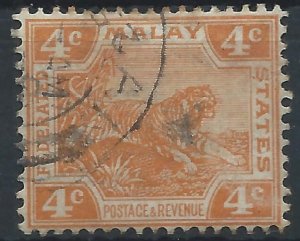 Federated Malay States 1926 - 4c orange - SG60 used