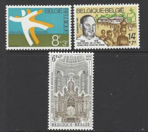 Belgium 1978 Synagogue Nobel Prize VF MNH (B973-5)