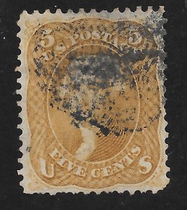 67a Used, 5c. Jefferson, Brown-Yellow, FREE INSURED SHIPPING