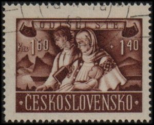 Czechoslovakia B160 - Cto - 1.60k+1.40k Repatriated Slovaks (1946) (cv $0.60)